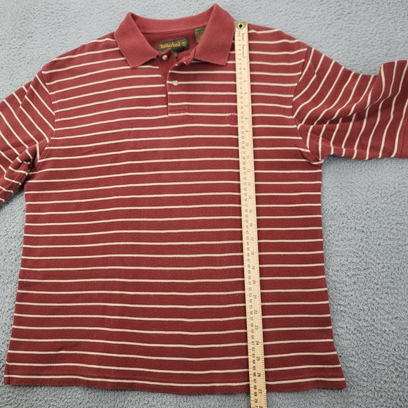 Timberland Shirt Mens Large Red Striped Outdoors Polo Golf Casual Short‎ Sleeve - Picture 9 of 10